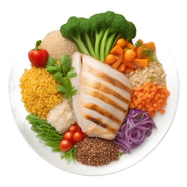 A large plate of healthy food sticker