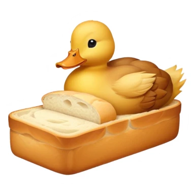 duck serving a loaf of gluten bread, no chef hat sticker