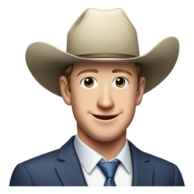 mark zuckerberg with cowboy hat and a formal blazer sticker