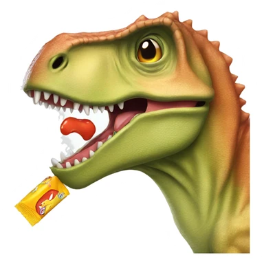 Dinosaur sipping on the juice box sticker