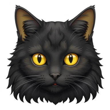 maincoon black cat with yellow eyes sticker