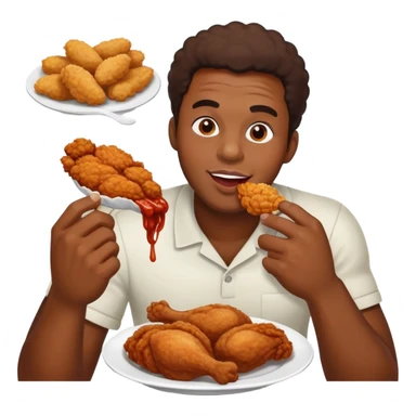 Black guy eating chicken sticker