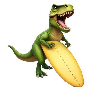 T Rex riding surfboard sticker