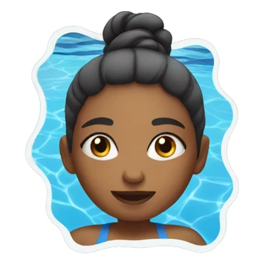 Girl in a swimming pool sticker