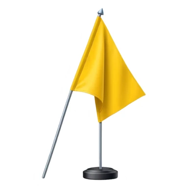 Make a yellow colour triangular flag emoji spreading upward sticker