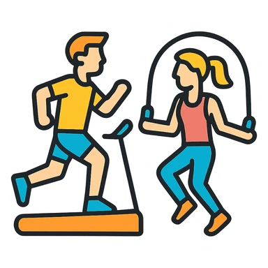 sportsmans doing cardio exercises sticker