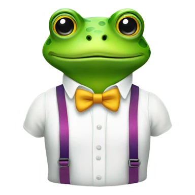 Cute frog with suspenders on  sticker