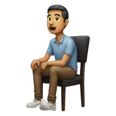 guy sitting on human chair sticker