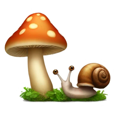 Mushroom and snail sticker