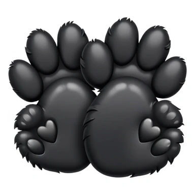two black puppy paws with a black heart around them sticker