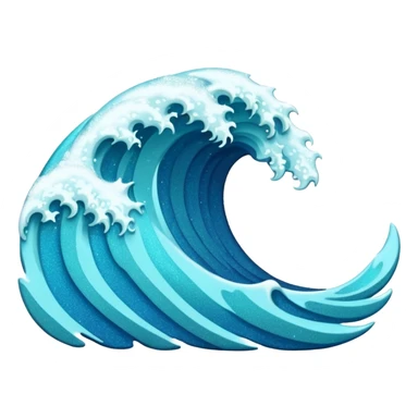 glitter blue wave sticker