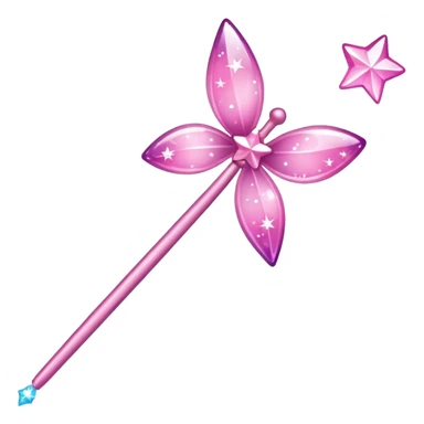 Fairy wand  pink with sparkles  sticker
