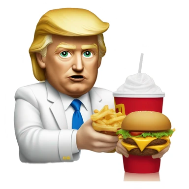Donald trump eating McDonald’s with Jesus  sticker
