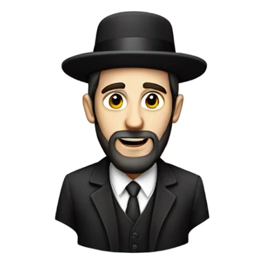 Hasidic Jewish man with peus sticker