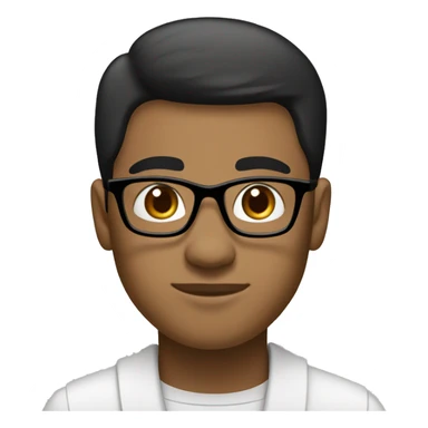 recent graduate with short black hair, curved rectangle glasses and no beard. cappuccino skin color. sticker