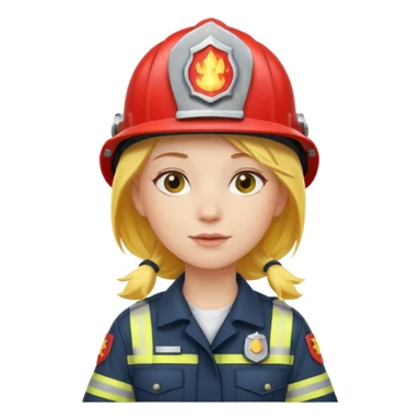 girl fireman with yellow hair sticker