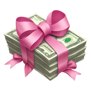 pink money with pink bow sticker