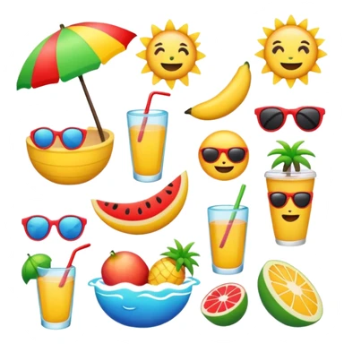 Summer emojis sticker