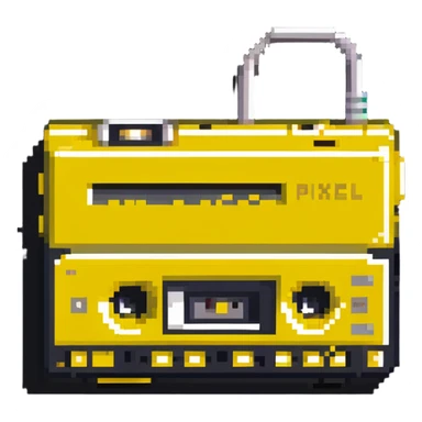 Yellow Sony Walkman cassette player from the 1980s sticker