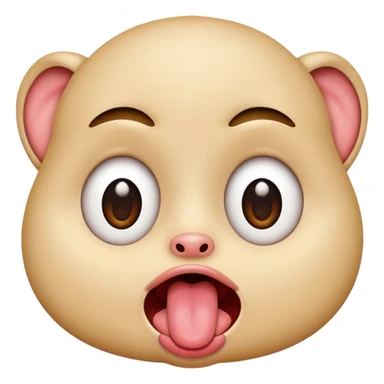 face with wide eyes sticking tongue out like a freak sticker