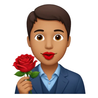 Ağızında gül olan adam sticker