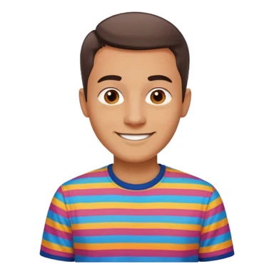 clean shaven, short hair, brown eyes, no glasses, medium skin, fun smiling man sticker