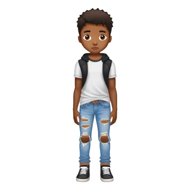 Black kid wearing ripped jeans sticker