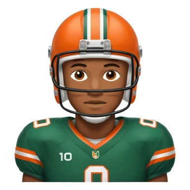 black football player for the university of miami wearing number 10  sticker