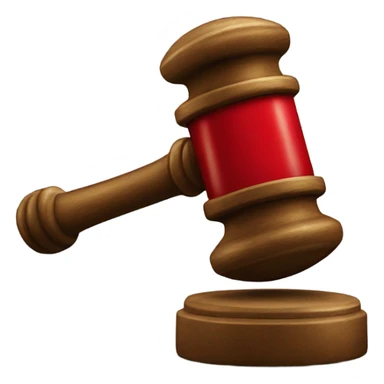 Red judge hammer  sticker