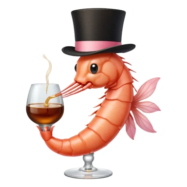 A SHRIMP DRINKING BOURBON, CLASSY sticker