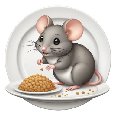 mouse on plate with crumbs sticker
