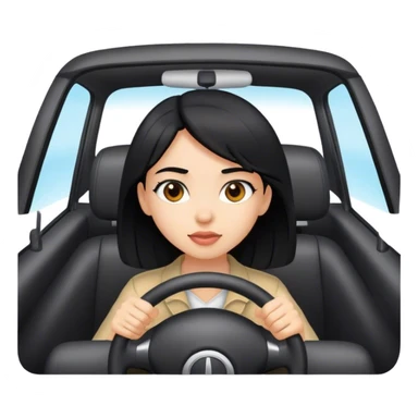 black haired girl driving a car sticker