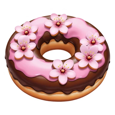 cherryblossom choco donut pink sticker