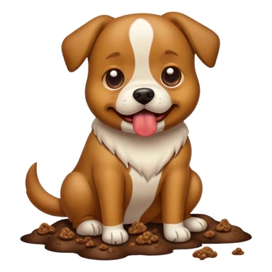 dog eating poop sticker