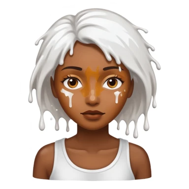 Woman brown splashed white sticker
