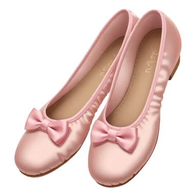 light pink ballet shoes with bow tie straps, simple and cute, suitable for emoji or icon sticker