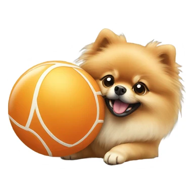 Pomeranian with ball sticker