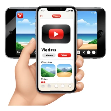 iPhone on YouTube app showing video views sticker