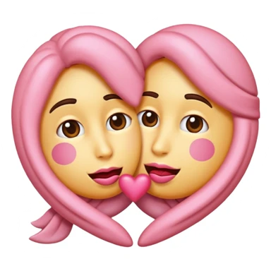 emoji de beijo rosa claro um pouco realista  sticker