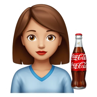 Girl brown hair light skin brown eyes turning into coca cola bottle sticker