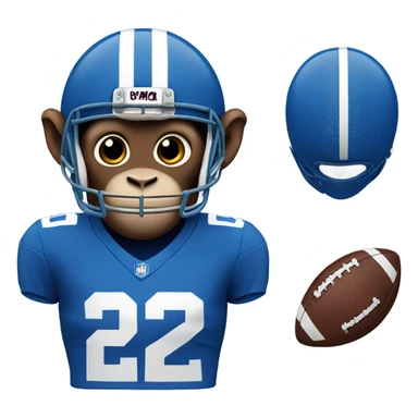 Monkey in blue football uniform  sticker
