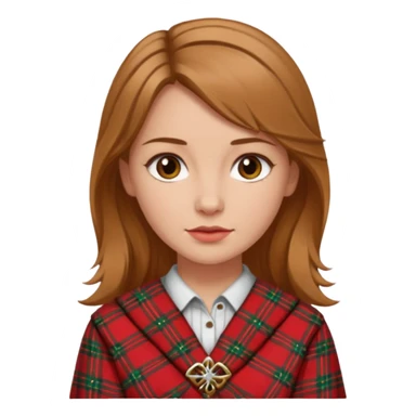 female with scottish red attire and dark blonde hair sticker