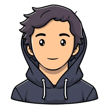 young white guy in a hoodie with wavy hair sticker