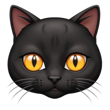 A black three-eyed cat with an eye in its forehead with a sad expression sticker