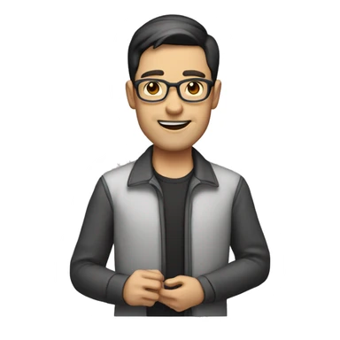 male teacher with dark short hair holding a steam deck sticker