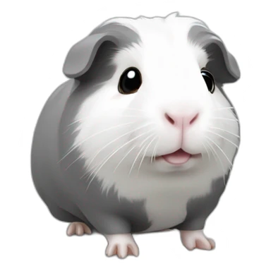 White and grey guinea pig sticker