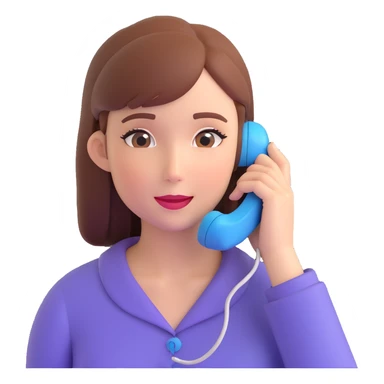 girl talking on phone bedroom background, close up pose sticker