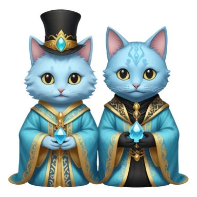 Leviathan magician couple and their pet cat sticker