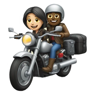 man and woman driving motorcycle sticker