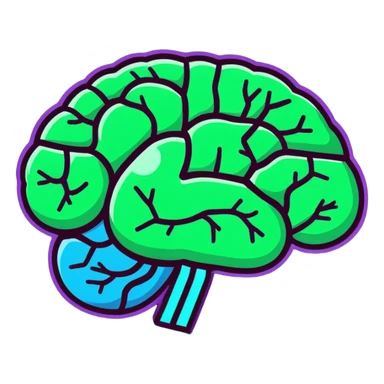 magic brain with glowing effects sticker
